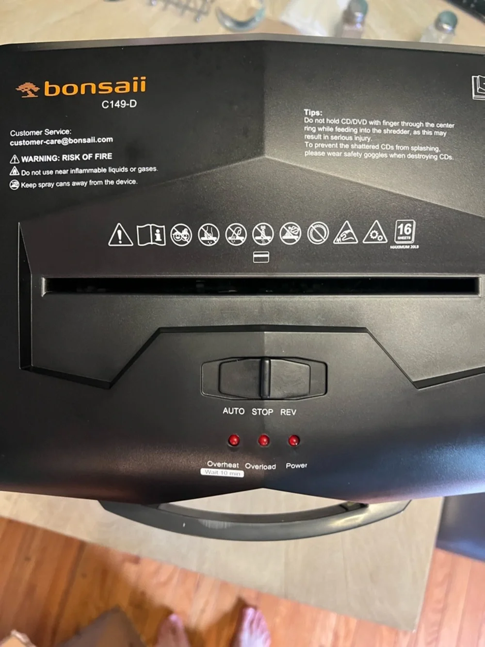 Bonsaii Home Office Paper Shredder - Cross-Cut Security